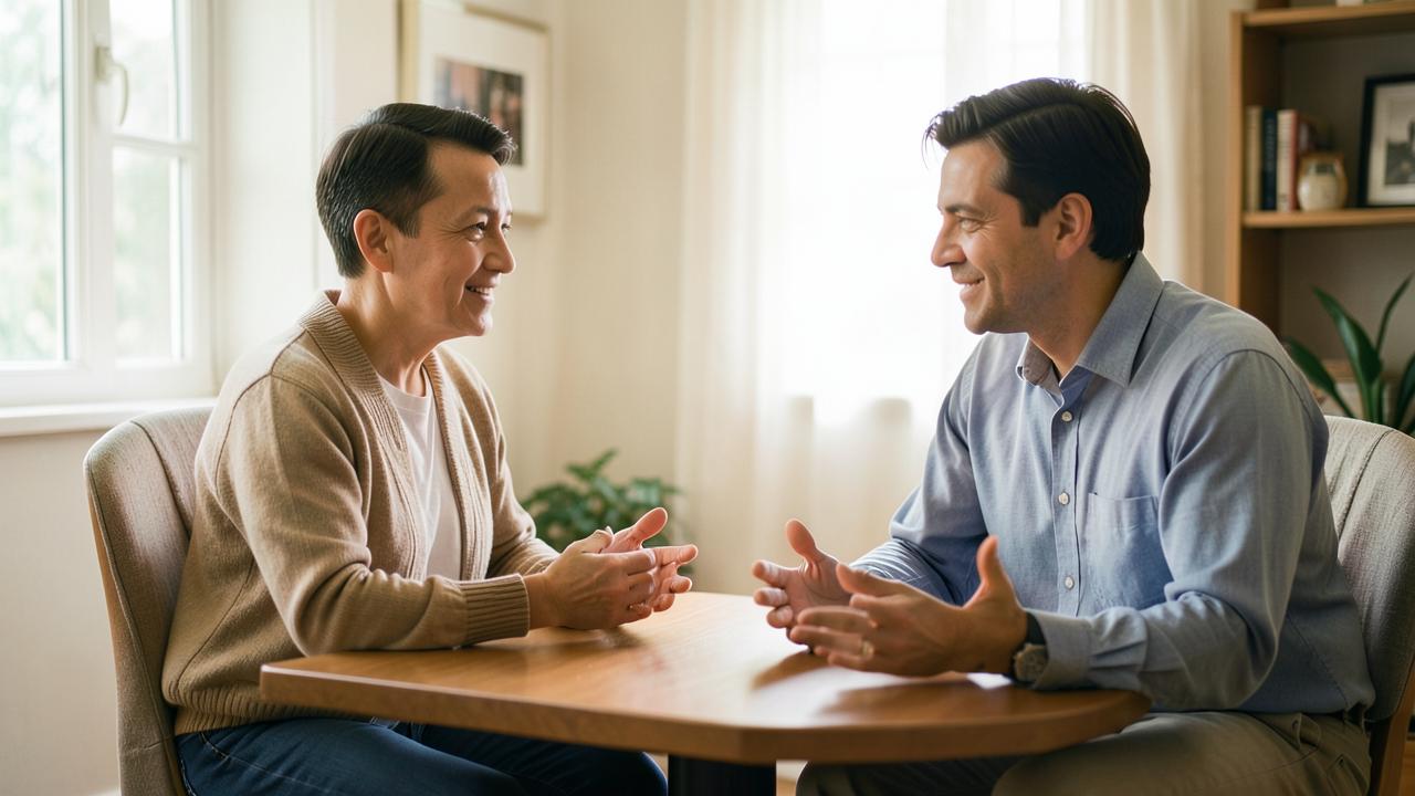 Séance de counseling dans un cadre chaleureux et calme