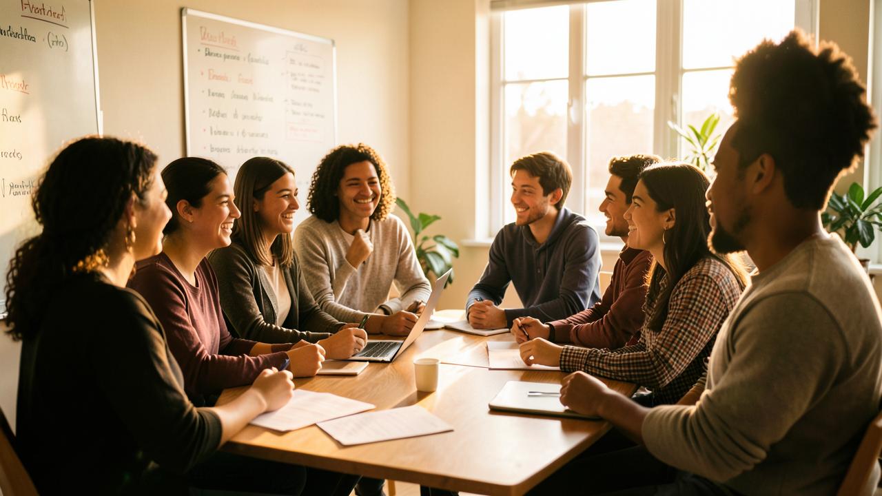 Atelier de leadership avec un groupe de participants